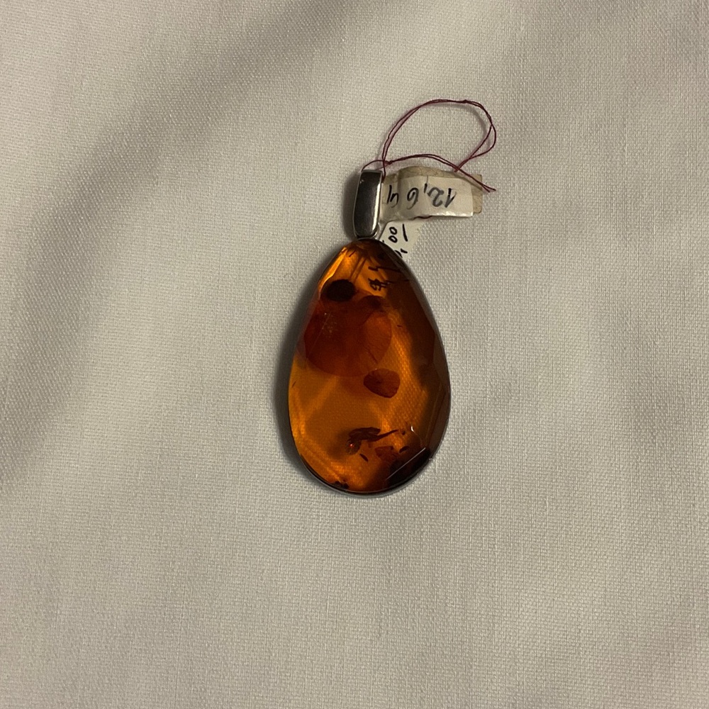 Amber Teardrop Pendant
